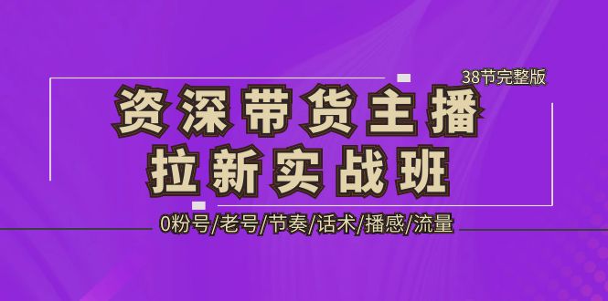 （5191期）资深·带货主播拉新实战班，0粉号/老号/节奏/话术/播感/流量-38节完整版-佛系网创