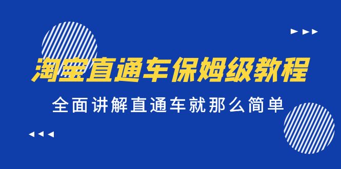 （5328期）淘宝直通车保姆级教程，全面讲解直通车就那么简单！-佛系网创