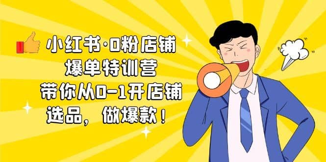 （5334期）小红书·0粉店铺爆单特训营 带你从0-1开店铺，选品，做爆款（课程+工具包）-佛系网创