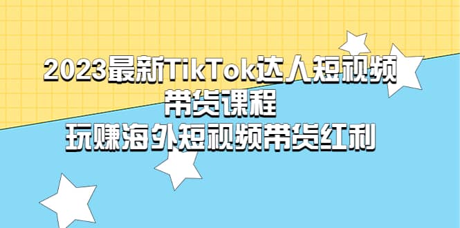 （5369期）2023最新TikTok·达人短视频带货课程，玩赚海外短视频带货·红利-佛系网创