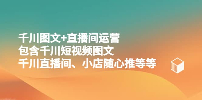 （5401期）千川图文+直播间运营，包含千川短视频图文、千川直播间、小店随心推等等-佛系网创