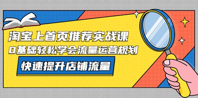 （5434期）淘宝上首页/推荐实战课：0基础轻松学会流量运营规划，快速提升店铺流量！-佛系网创