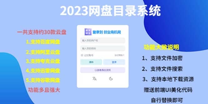 （5470期）（项目课程）2023网盘目录运营系统，一键安装教学，一共支持约30款云盘-佛系网创