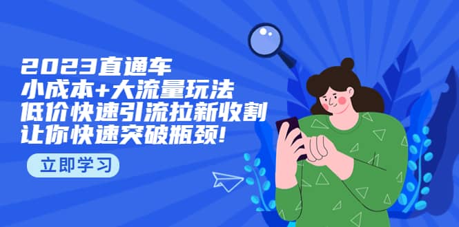 （5471期）2023直通小成本+大流量玩法，低价快速引流拉新收割，让你快速突破瓶颈!-佛系网创