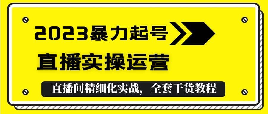 （5475期）2023暴力起号+直播实操运营，全套直播间精细化实战，全套干货教程！-佛系网创