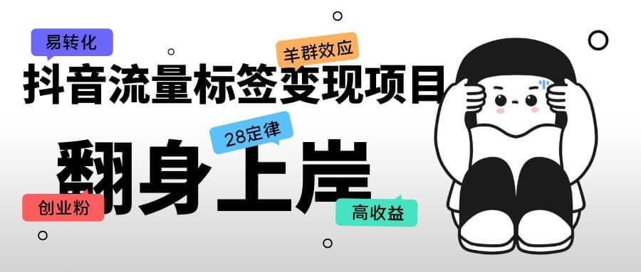 （5514期）抖音流量标签变现项目，抖音创业粉轻松转化，单价高收益简单-佛系网创
