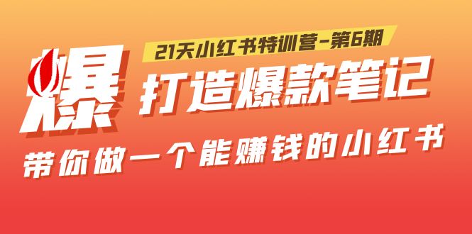 （5598期）21天小红书特训营-第6期，打造爆款笔记，带你做一个能赚钱的小红书！-佛系网创