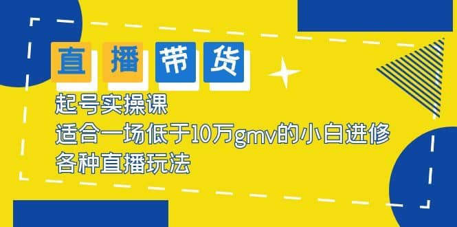 （5775期）2023直播带货起号实操课，适合一场低于·10万gmv的小白进修 各种直播玩法-佛系网创