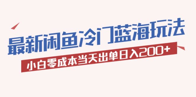 （5903期）2023最新闲鱼冷门蓝海玩法，小白零成本当天出单日入200+-佛系网创