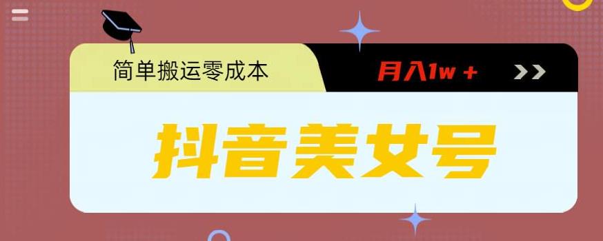 （5951期）0粉无门槛暴力起号美女号，简单搬运月入1w＋-佛系网创