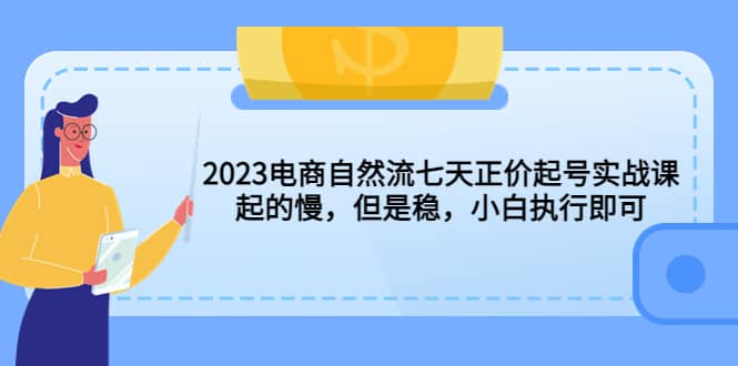 （5956期）2023电商自然流七天正价起号实战课：起的慢，但是稳，小白执行即可！-佛系网创