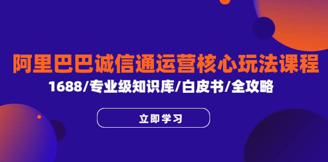 （6221期）阿里巴巴诚信通运营核心玩法课程，1688/专业级知识库/白皮书/全攻略-佛系网创
