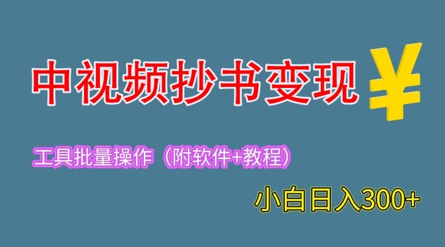 （6246期）2023中视频抄书变现（附工具+教程），一天300+，特别适合新手操作的副业-佛系网创