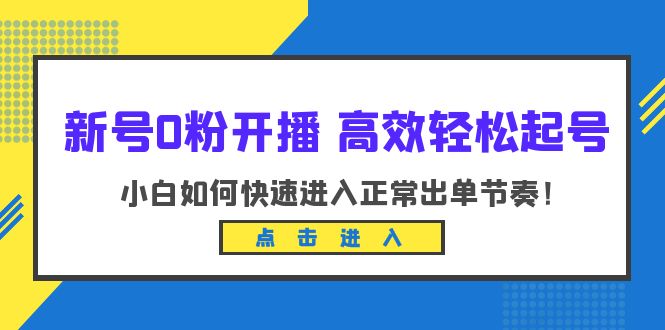 （6250期）新号0粉开播-高效轻松起号：小白如何快速进入正常出单节奏（10节课）-佛系网创