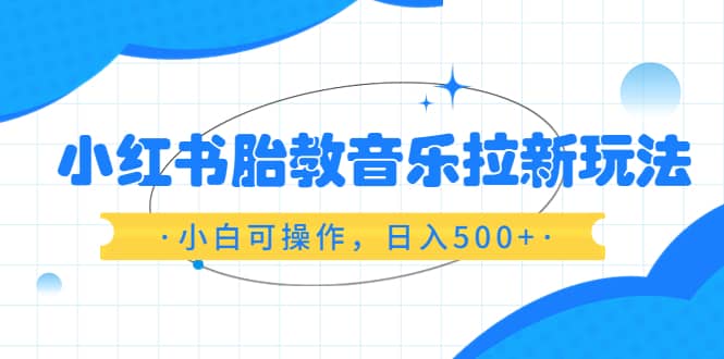 （6256期）小红书胎教音乐拉新玩法，小白可操作，日入500+（资料已打包）-佛系网创