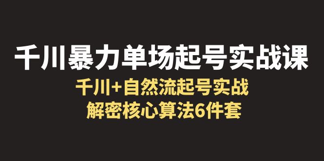 （6317期）千川暴力单场·起号实战课：千川+自然流起号实战， 解密核心算法6件套-佛系网创