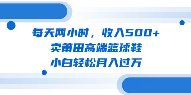 （6437期）每天两小时，收入500+，卖莆田高端篮球鞋，小白轻松月入过万（教程+素材）-佛系网创