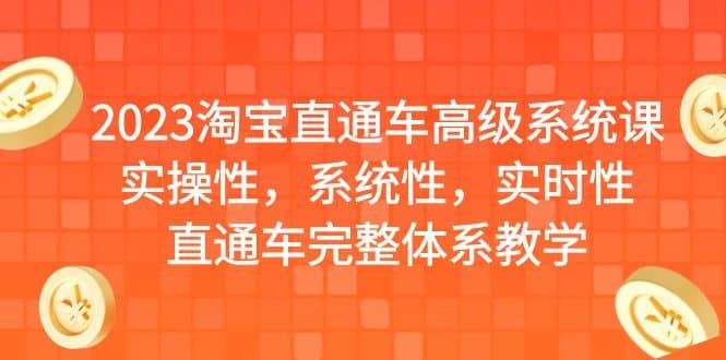 （6535期）2023淘宝直通车高级系统课，实操性，系统性，实时性，直通车完整体系教学-佛系网创