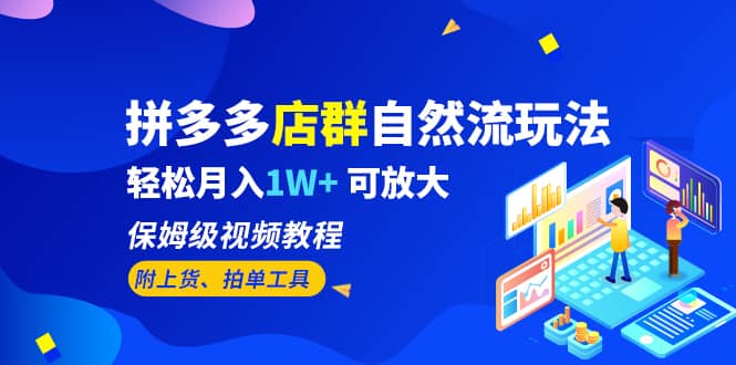 （6545期）拼多多店群自然流玩法，轻松月入1W+ 保姆级视频教程（附上货、拍单工具）-佛系网创