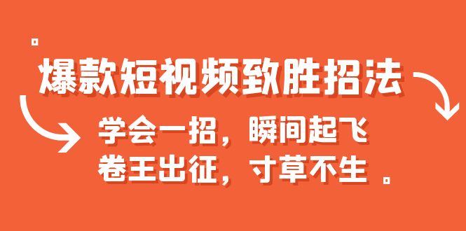 （6569期）爆款短视频致胜招法，学会一招，瞬间起飞，卷王出征，寸草不生-佛系网创