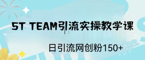 （6578期）ST TEAM引流实操课，日引流网创粉100+-佛系网创