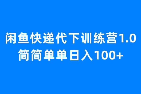 （6653期）闲鱼快递代下训练营1.0，简简单单日入100+-佛系网创