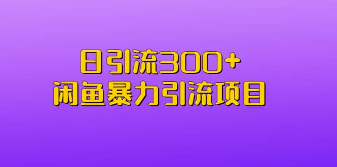 （6694期）日引流300+闲鱼暴力引流项目-佛系网创