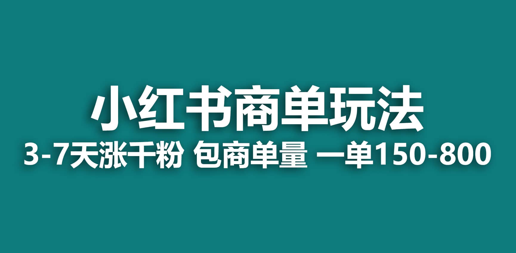 （6698期）小红书商单玩法，一周破千粉，商单接到手软，一单150-800-佛系网创
