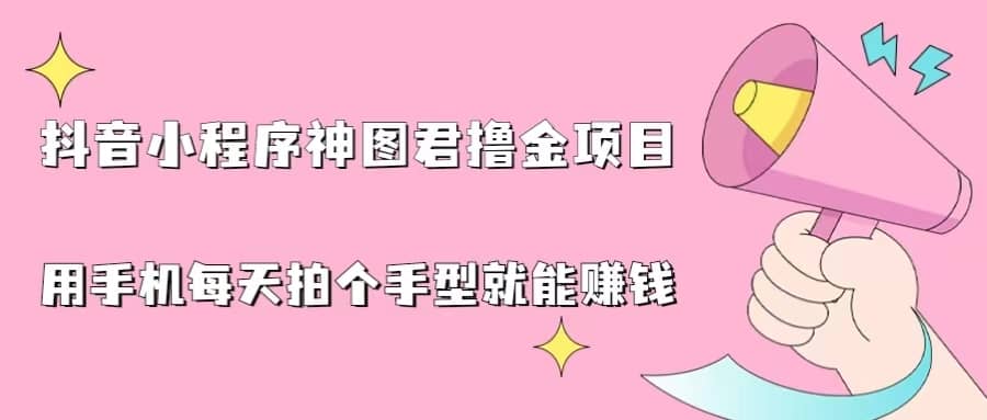 （6733期）抖音小程序神图君撸金项目，用手机每天拍个手型挂载一下小程序就能赚钱-佛系网创