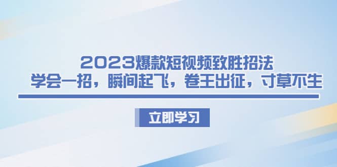 （6738期）2023爆款短视频致胜招法，学会一招，瞬间起飞，卷王出征，寸草不生-佛系网创