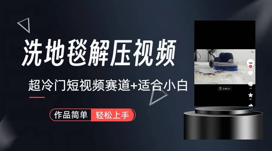 （6938期）超冷门抖音短视频赛道-清洗地毯解压视频-简单无脑怼作品（教程+素材）-佛系网创