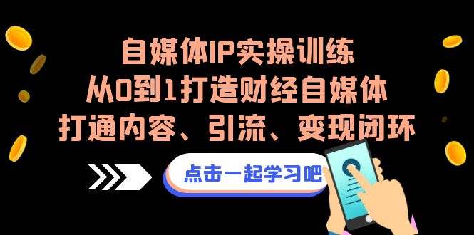 （6968期）自媒体IP实操训练，从0到1打造财经自媒体，打通内容、引流、变现闭环-佛系网创