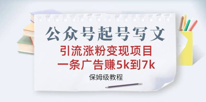 （6987期）公众号起号写文、引流涨粉变现项目，一条广告赚5k到7k，保姆级教程-佛系网创