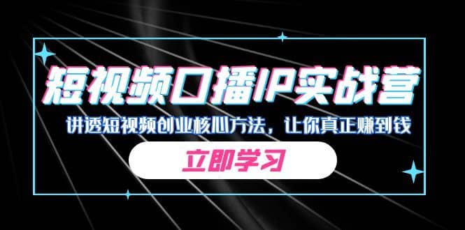 （7043期）某收费培训：短视频口播IP实战营，讲透短视频创业核心方法，让你真正赚到钱-佛系网创