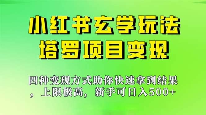 （7079期）新手也能日入500的玩法，上限极高，小红书玄学玩法，塔罗项目变现大揭秘-佛系网创