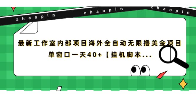 （7091期）最新工作室内部项目海外全自动无限撸美金项目，单窗口一天40+【挂机脚本…-佛系网创