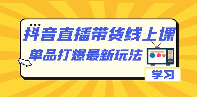 （7238期）抖音·直播带货线上课，单品打爆最新玩法（12节课）-佛系网创