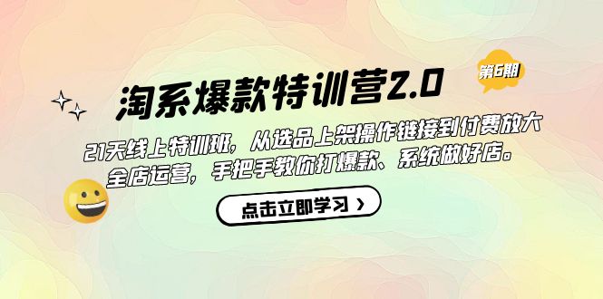 （7250期）淘系爆款特训营2.0【第六期】从选品上架到付费放大 全店运营 打爆款 做好店-佛系网创