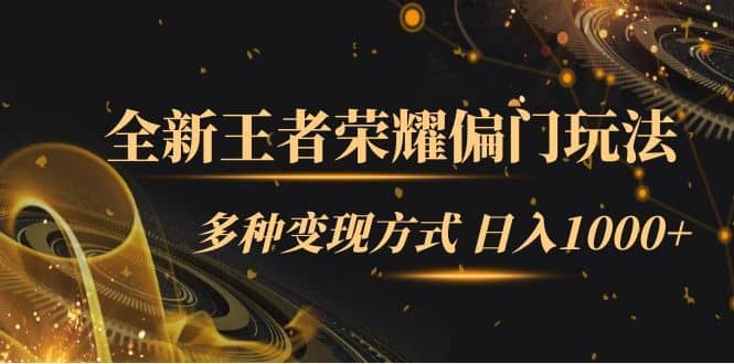 （7338期）全新王者荣耀偏门玩法，多种变现方式 日入1000+小白闭眼入（附1000G教材）-佛系网创
