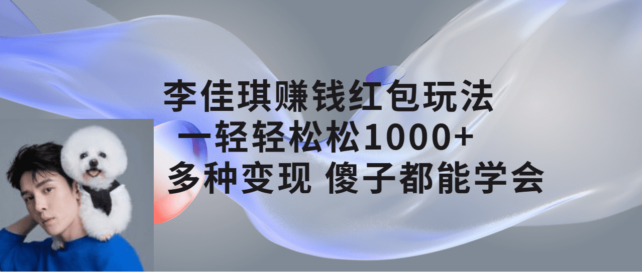 （7383期）李佳琪赚钱红包玩法，一天轻轻松松1000+，多种变现，傻子都能学会-佛系网创