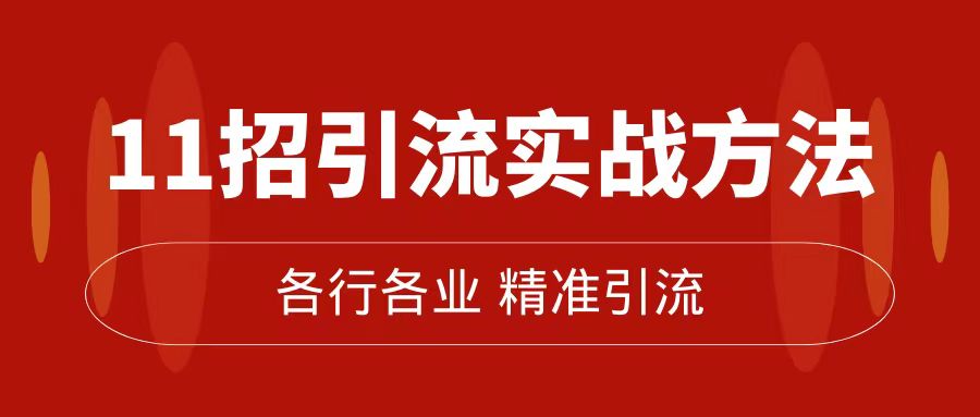 （7386期）精准引流术：11招引流实战方法，让你私域流量加到爆（11节课完整版）-佛系网创