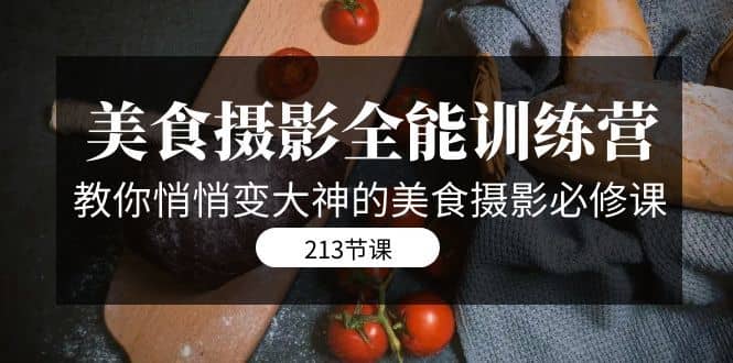 （7406期）美食摄影-全能特训营，教你悄悄变大神的美食摄影必修课（8套课程-213节）-佛系网创