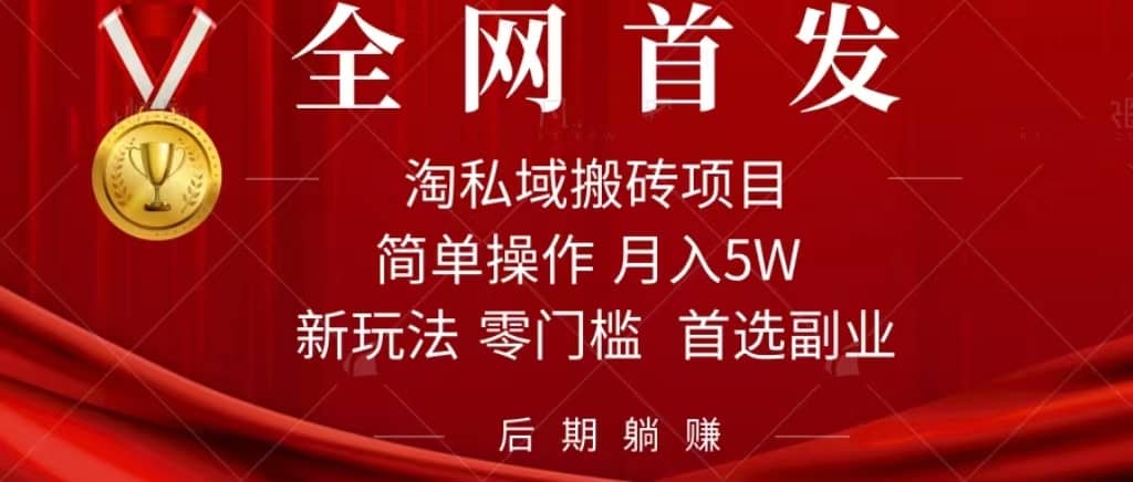 （7473期）淘私域搬砖项目，利用信息差月入5W，每天无脑操作1小时，后期躺赚-佛系网创