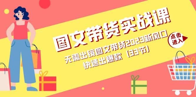 （7496期）图文带货实战课：无需出镜图文带货2023新风口，快速出爆款（33节）-佛系网创
