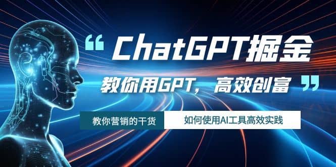（7562期）ChatGPT掘金，教你用GPT，高效创富！如何使用AI工具高效实践-佛系网创