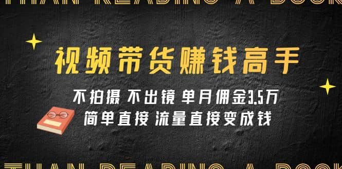 （7713期）视频带货赚钱高手课程：不拍摄 不出镜 单月佣金3.5w 简单直接 流量直接变钱-佛系网创