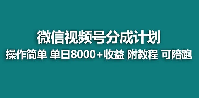 （7904期）【蓝海项目】视频号分成计划，单天收益8000+，附玩法教程！可陪跑-佛系网创