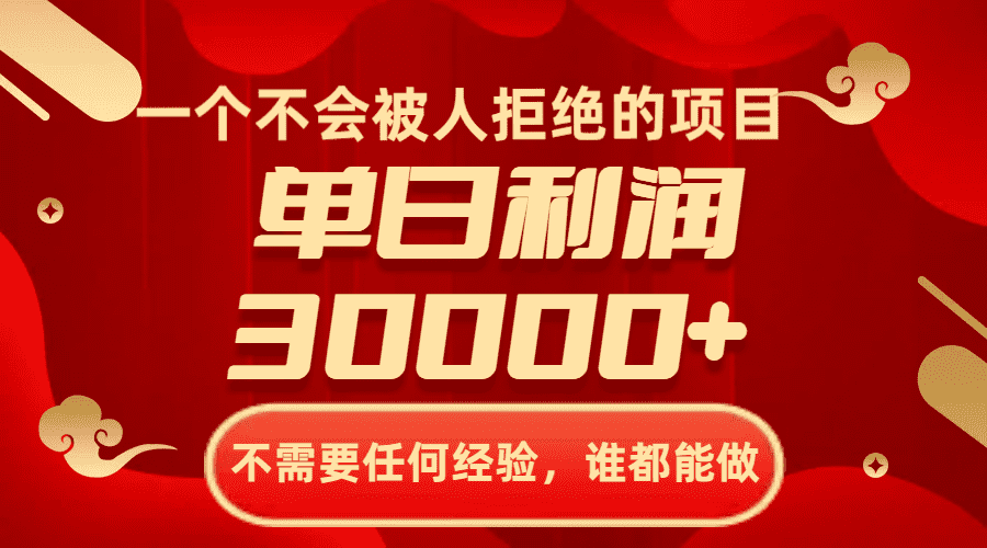 （8120期）一个不会被人拒绝的项目，不需要任何经验，谁都能做，单日利润30000+-佛系网创