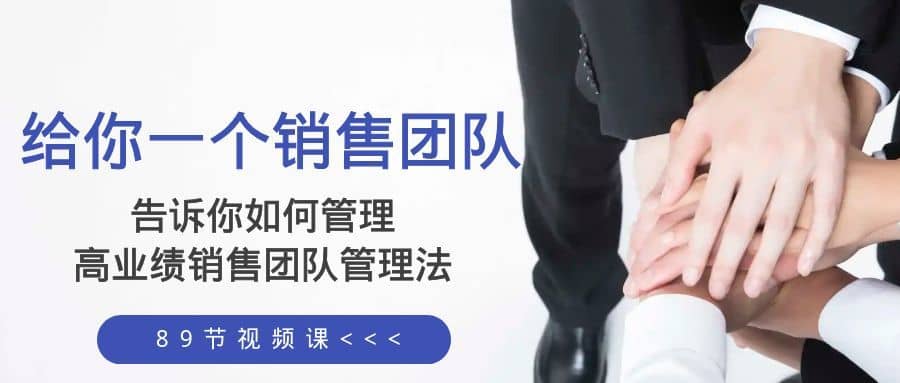（8169期）给你 一个销售团队，告诉你如何管理，高业绩销售团队管理法（89节课）-佛系网创