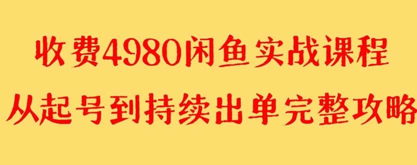 （8359期）外面收费4980闲鱼无货源实战教程 单号4000+-佛系网创